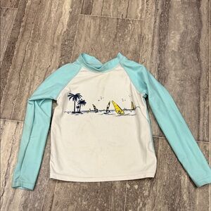 Kids Swim Rash Guard with Surf Print